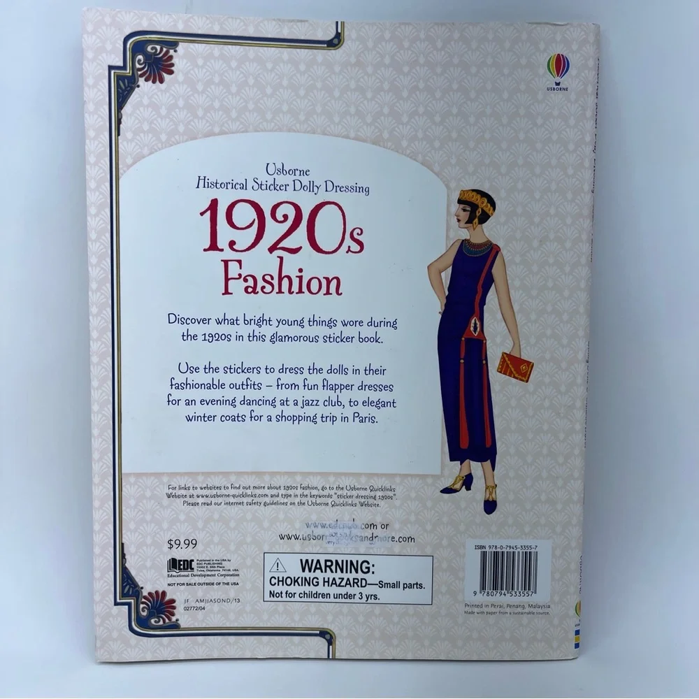 Vintage Paper Dolls Usborne Historical Sticker Paper Dolls 1920's Fashion New - Picture 2 of 16